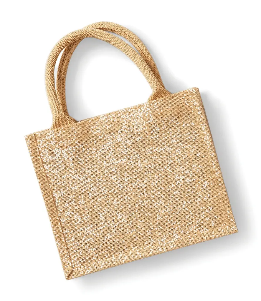 Westford Mill Shimmer Jute Mini Gift Bag W431 Gold