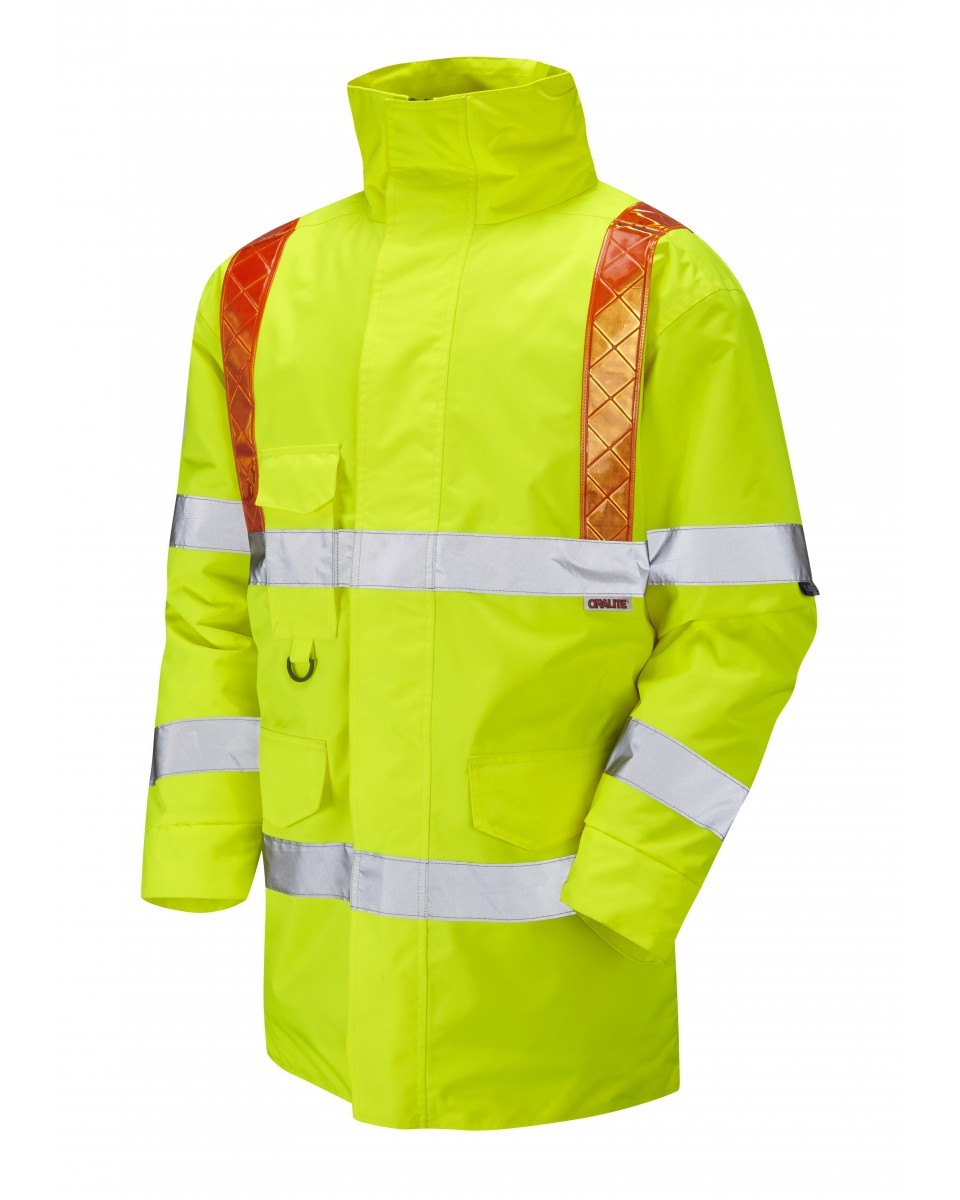 Leo Workwear Putford ISO 20471 Cl 3 Orange Brace Anorak