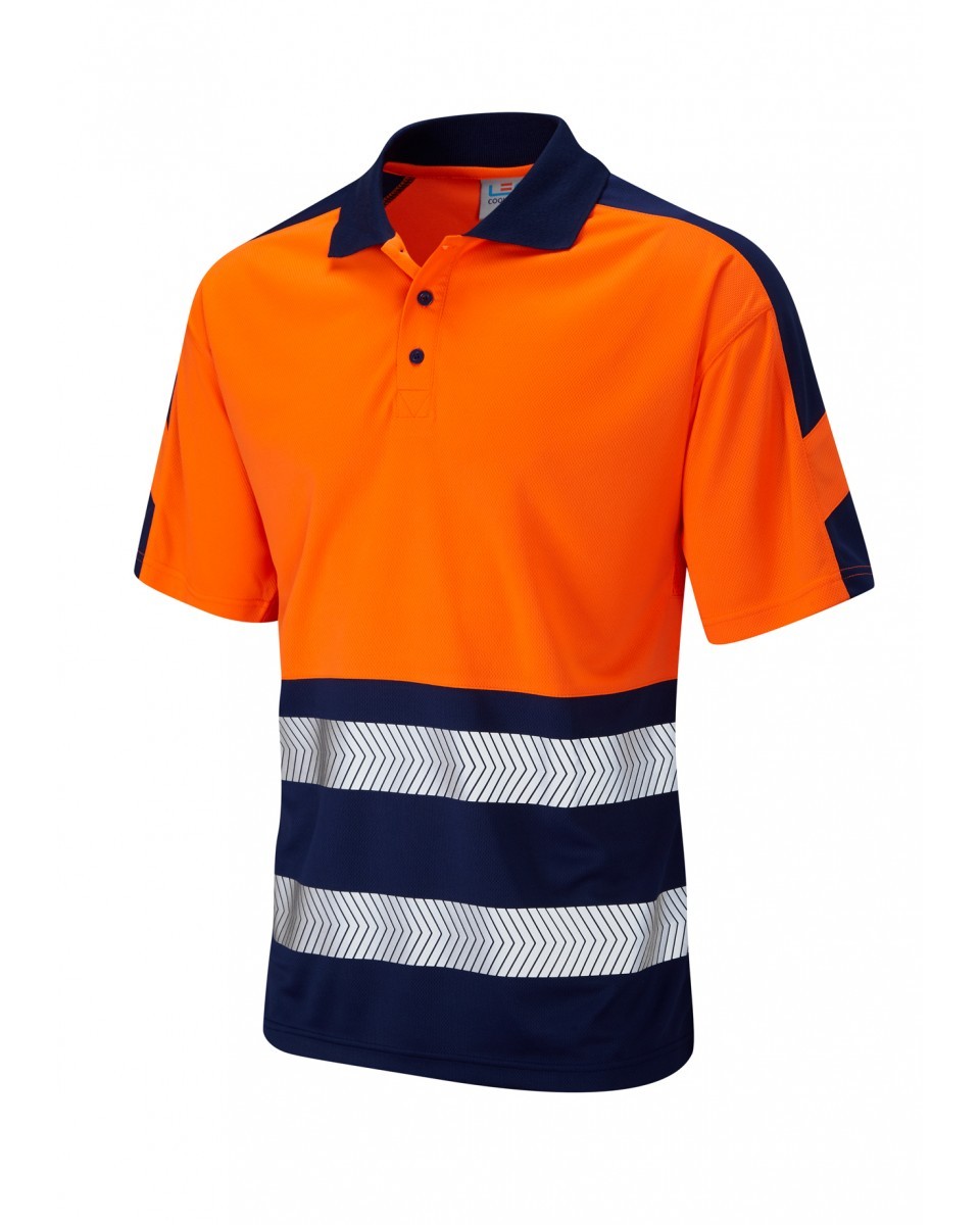 Leo Workwear Watersmeet ISO 20471 Cl 1 Dual Colour Coolviz Plus Polo Shirt