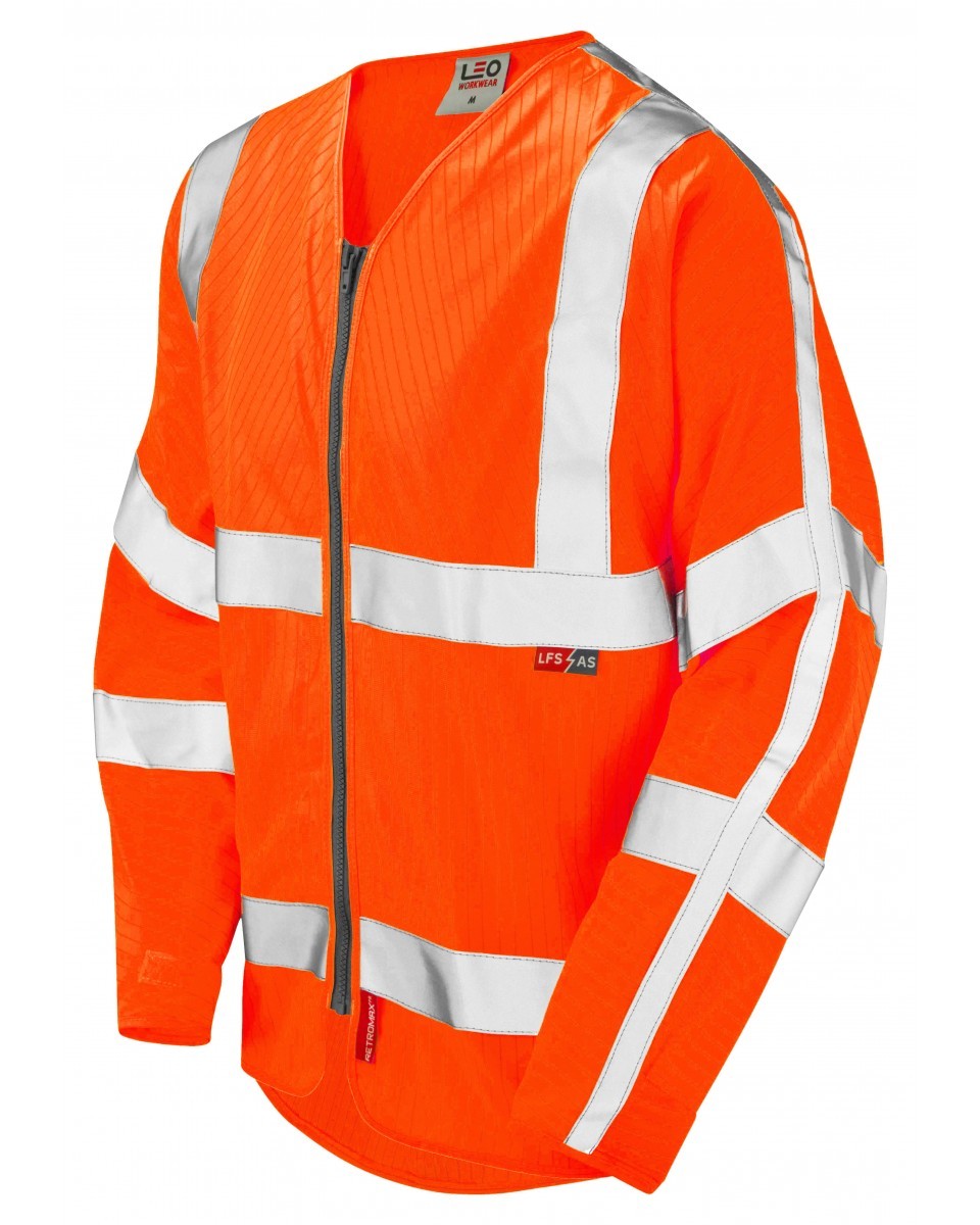 Leo Workwear Huish ISO 20471 Cl 3 Lfs/As Sleeved Zip (En 14116/En 1149)