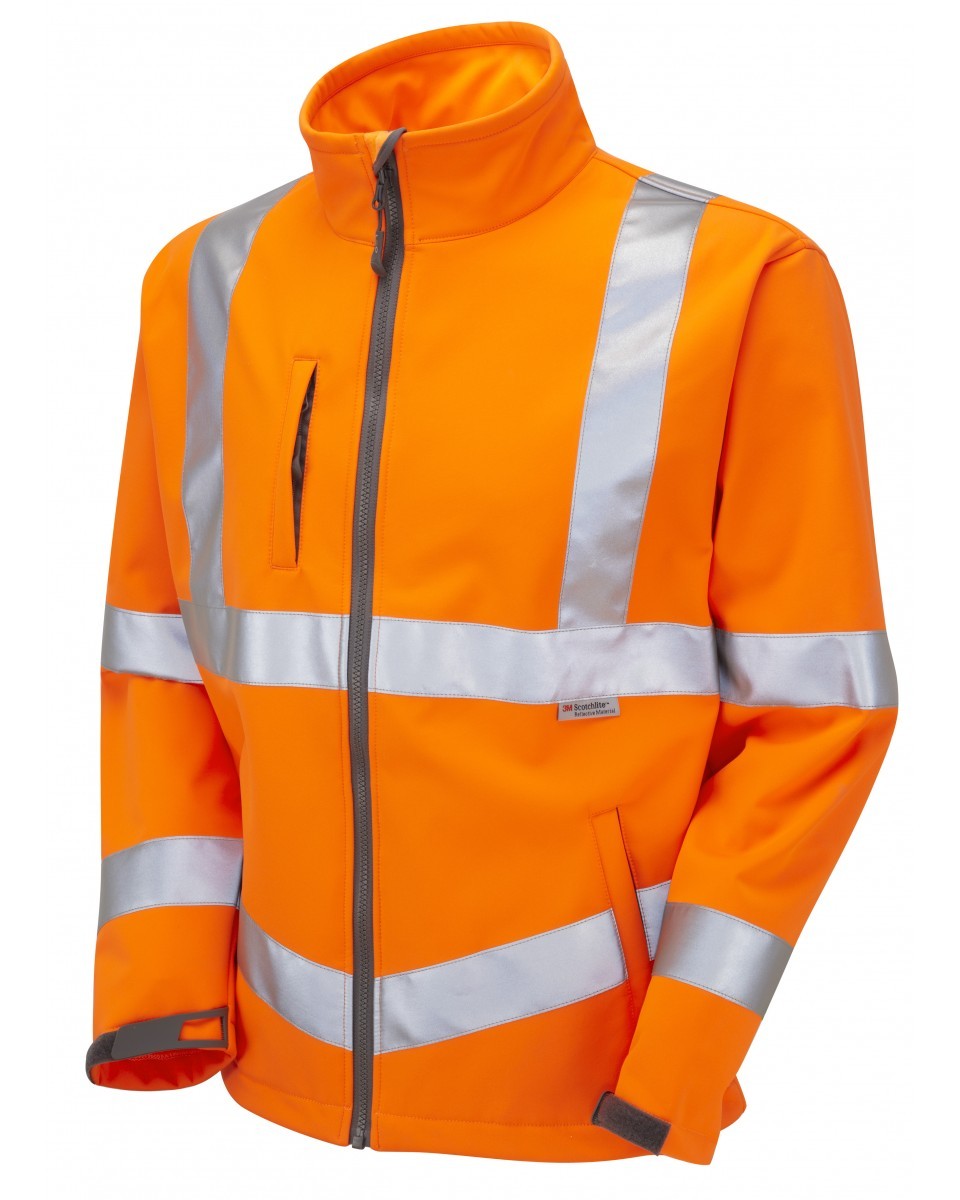 Leo Workwear Buckland ISO 20471 Cl 3 Softshell Jacket