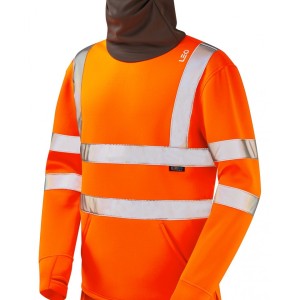 Leo Workwear Combesgate ISO 20471 Cl 3 Ecoviz Al Snood Sweatshirt