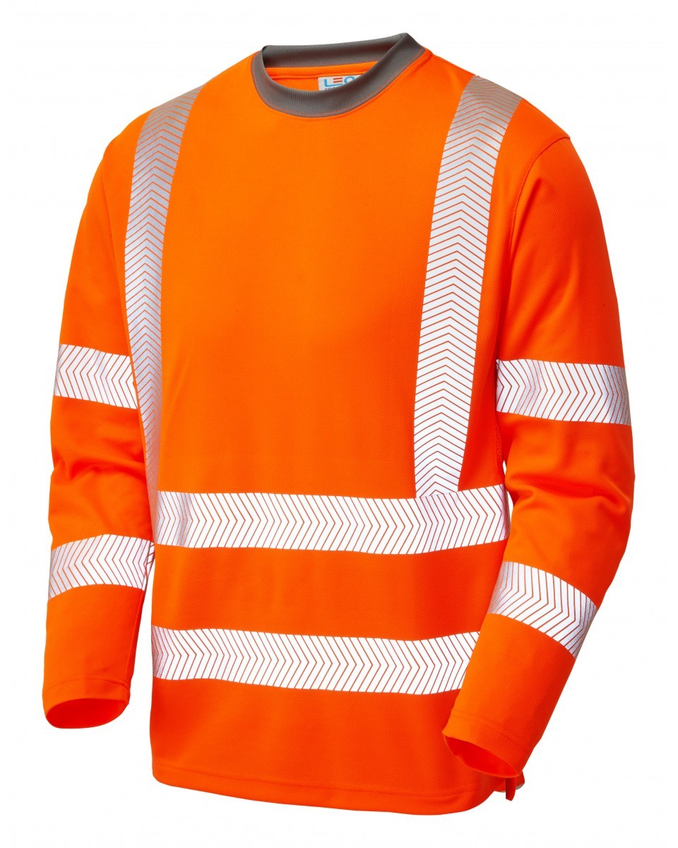 Leo Workwear Capstone ISO 20471 Cl 3 Coolviz Plus Sleeved T-Shirt