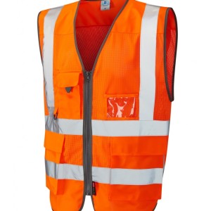 Leo Workwear Cobbaton ISO 20471 Cl 2 Coolviz Superior Waistcoat