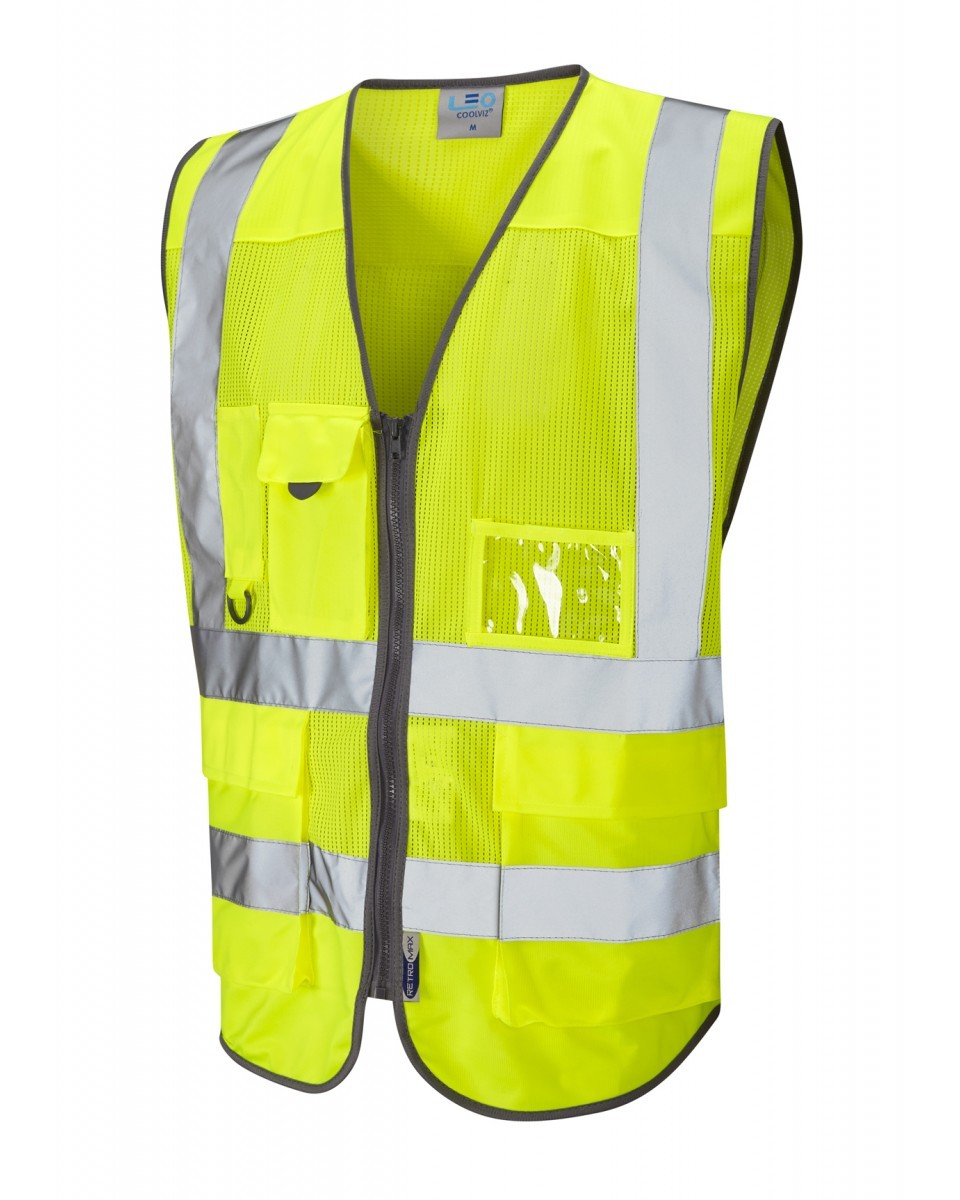 Leo Workwear Cobbaton ISO 20471 Cl 2 Coolviz Superior Waistcoat