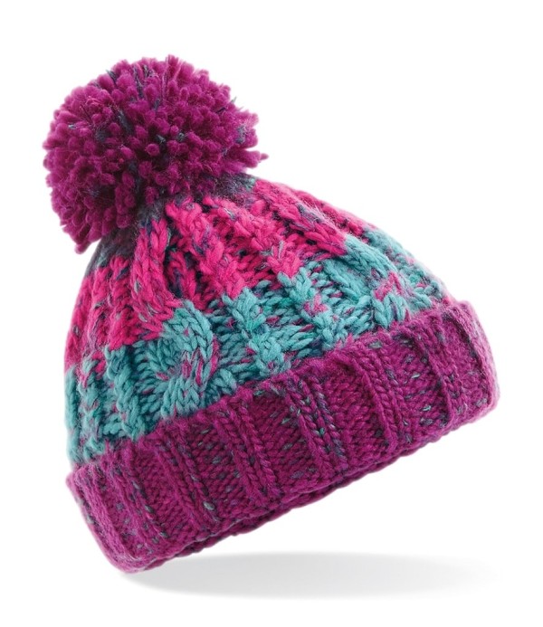 Beechfield Infant Corkscrew Pom Pom Beanie