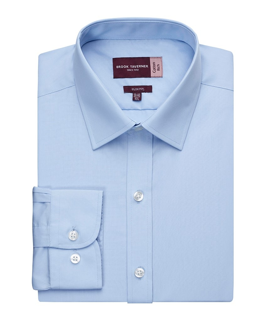 Brook Taverner Alba Long Sleeve Slim Fit Poplin Shirt
