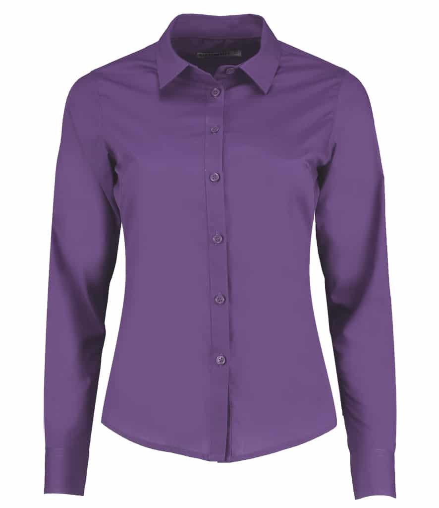 Kustom Kit Ladies Long Sleeve Tailored Poplin Shirt