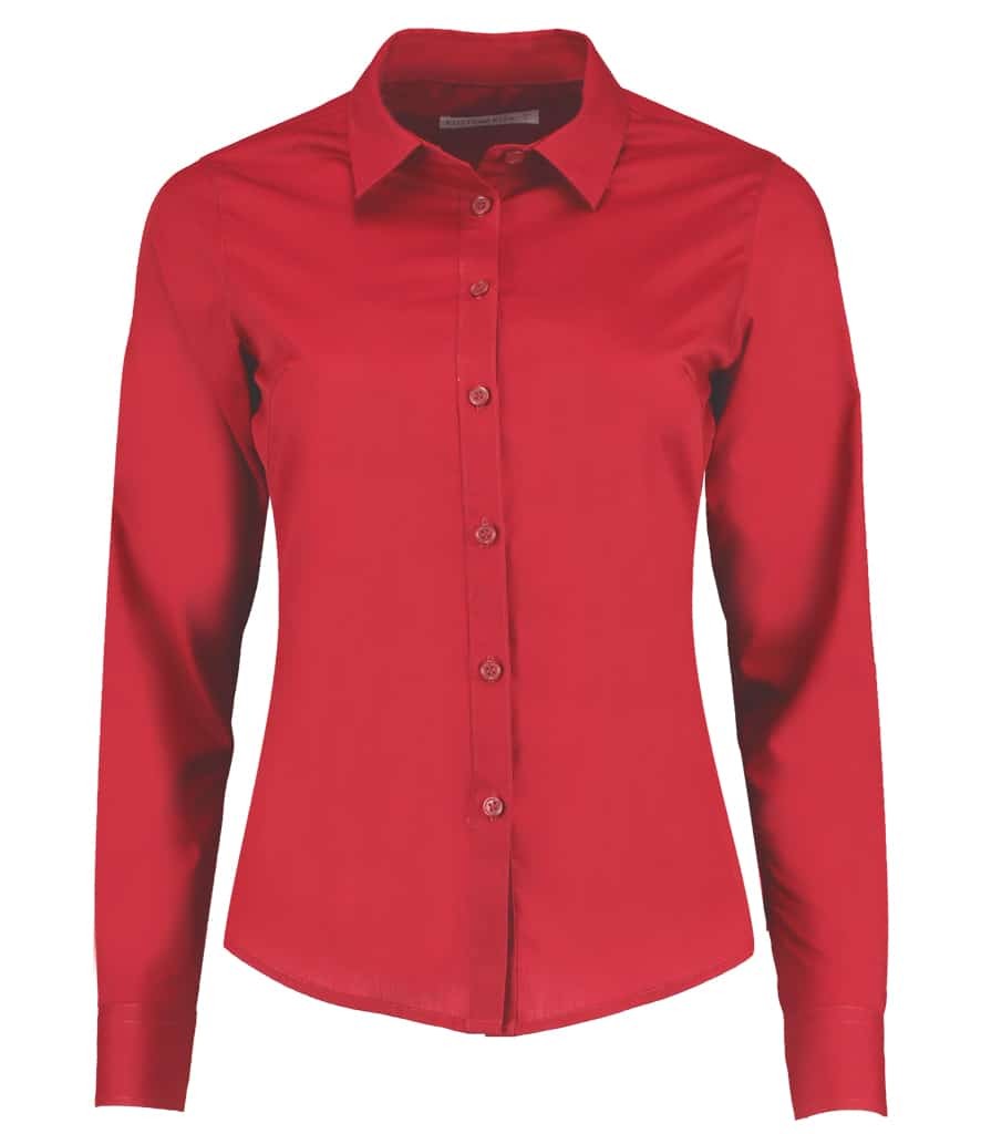 Kustom Kit Ladies Long Sleeve Tailored Poplin Shirt