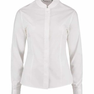 Kustom Kit Ladies Long Sleeve Tailored Mandarin Collar Shirt