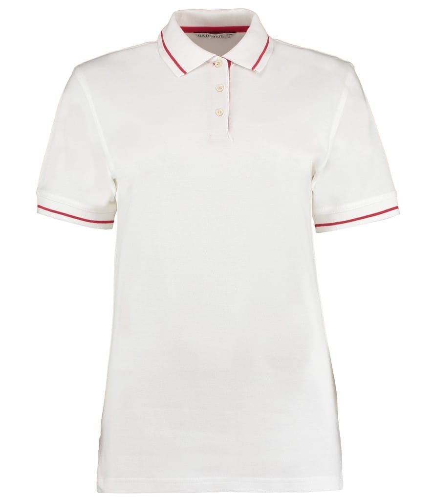 Kustom Kit Ladies St Mellion Tipped Cotton Piqué Polo Shirt