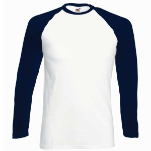 Fruit of the Loom Contrast Long Sleeve Baseball T-Shirt