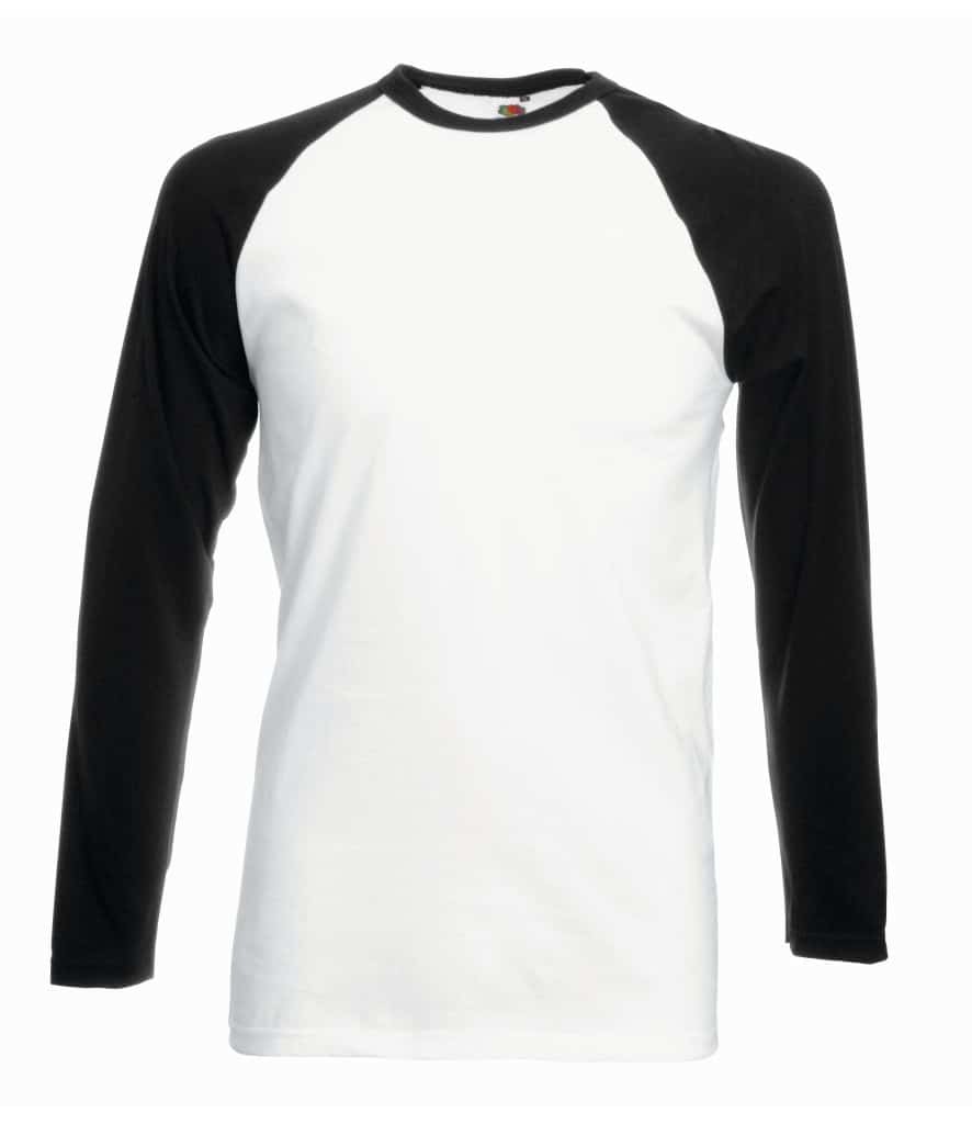 Fruit of the Loom Contrast Long Sleeve Baseball T-Shirt