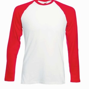 Fruit of the Loom Contrast Long Sleeve Baseball T-Shirt