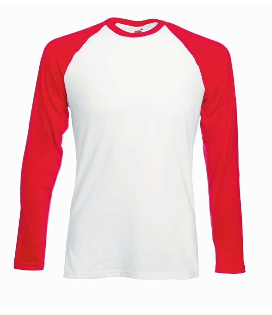 Fruit of the Loom Contrast Long Sleeve Baseball T-Shirt
