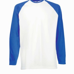 Fruit of the Loom Contrast Long Sleeve Baseball T-Shirt