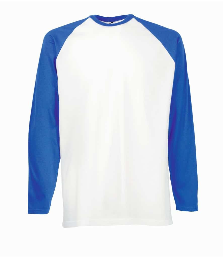 Fruit of the Loom Contrast Long Sleeve Baseball T-Shirt