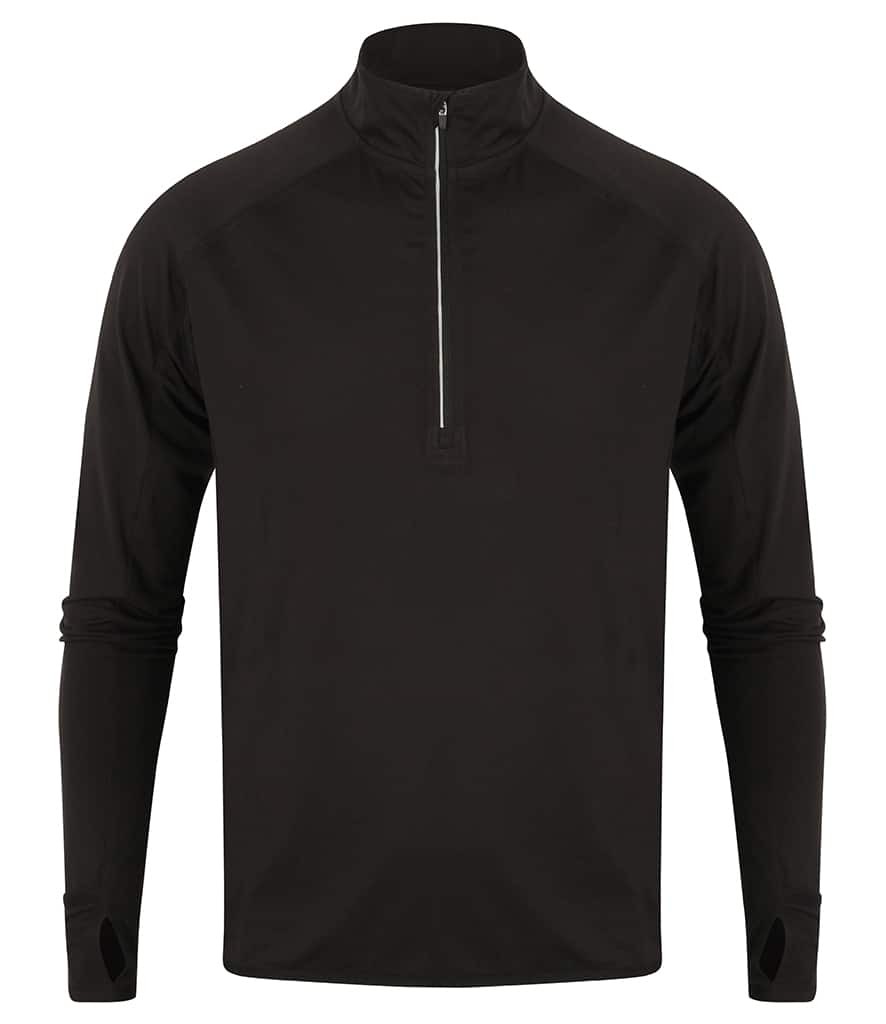 Tombo Long Sleeve Zip Neck Performance Top